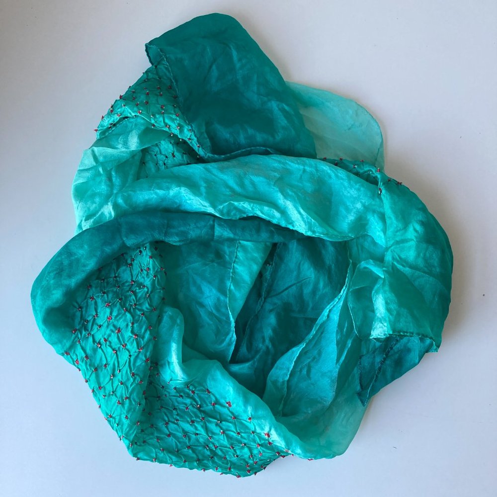 50% off bundles! Hand-made silk scarf from India